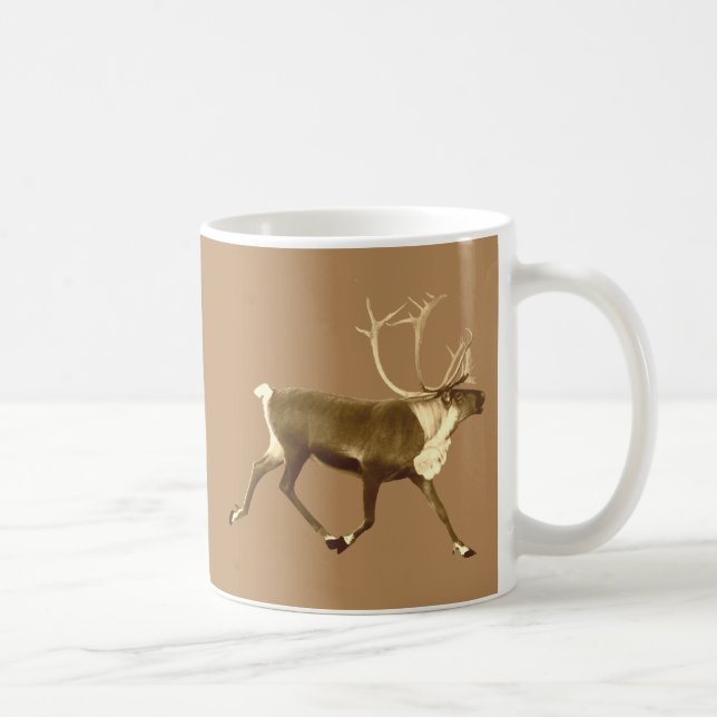 Bull Caribou - Sepia Coffee Mug (Right)