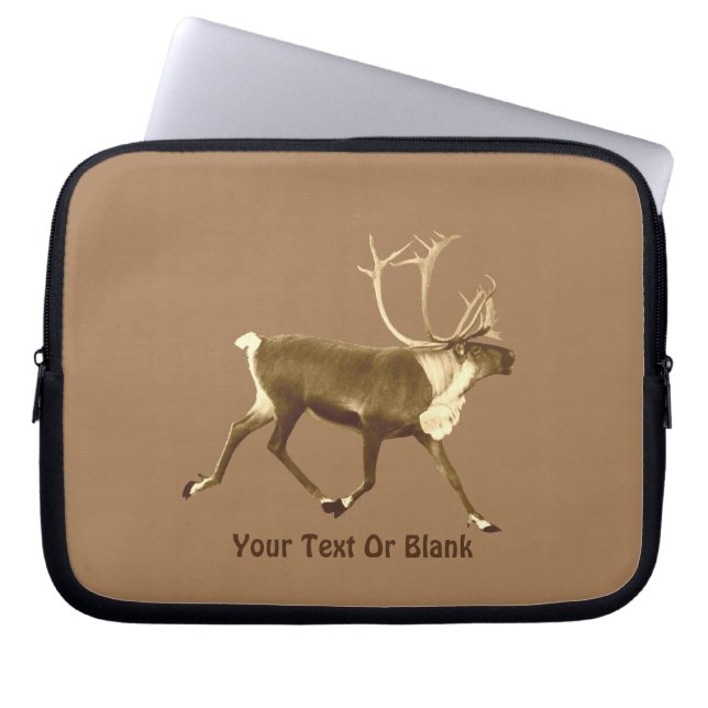 Bull Caribou - Sepia Laptop Sleeve (Front)