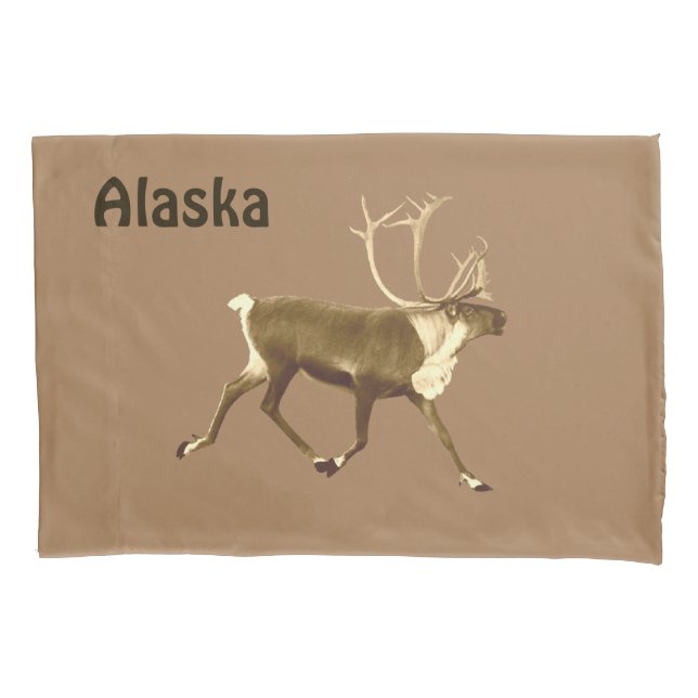 Bull Caribou - Sepia Pillowcase (Front)