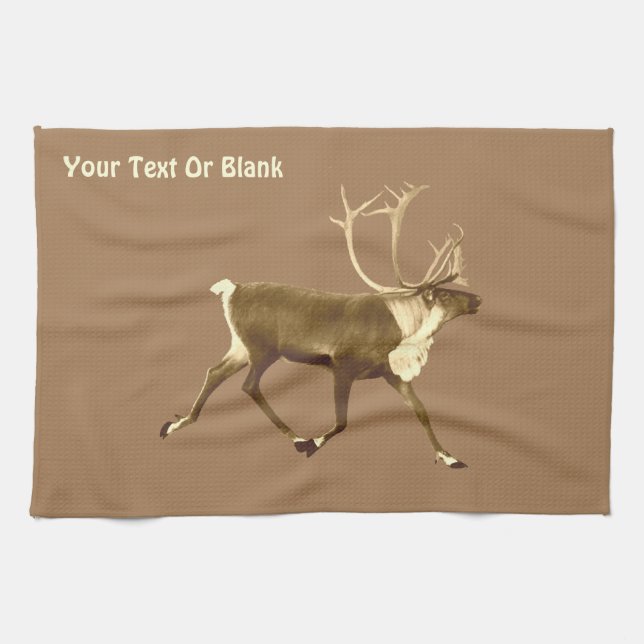 Bull Caribou - Sepia Towel (Horizontal)