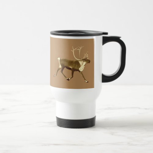 Bull Caribou _ Sepia Travel Mug