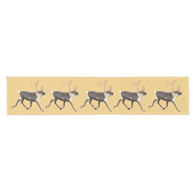 Bull Caribou Short Table Runner (Horizontal)