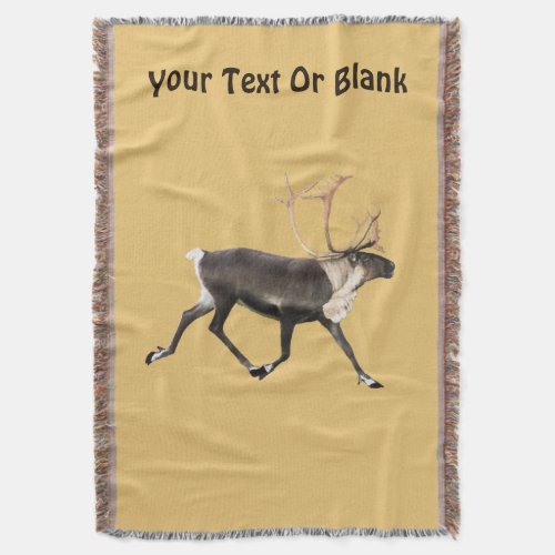 Bull Caribou Throw Blanket