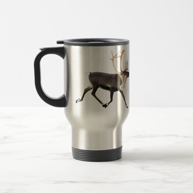 Bull Caribou Travel Mug (Left)