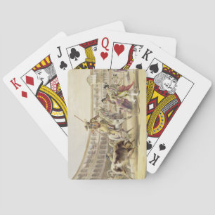 Bull Charging a Picador, 1865 (colour litho) Poker Cards