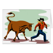 bull chasing rodeo cowboy (Front Horizontal)