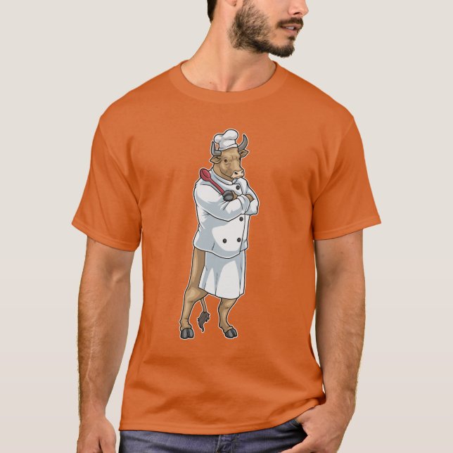 Bull Chef Cooking spoon Cook T-Shirt (Front)