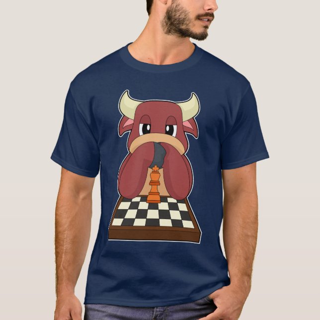 Bull Chessboard Chess Board game T-Shirt (Front)
