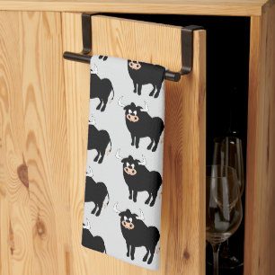 Bull Design Any Colour Background Kitchen Towel