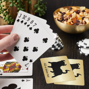 Bull Design Any Colour Background Personalised Poker Cards