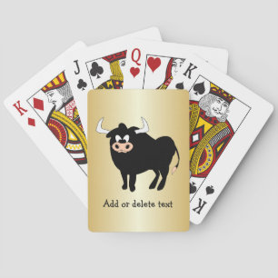 Bull Design Any Colour Background Personalised Poker Cards