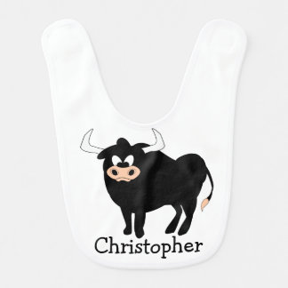 Bull Design Just Add Name Baby Bib