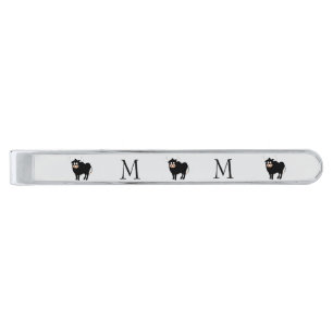 Bull Design Monogrammed Silver Finish Tie Bar