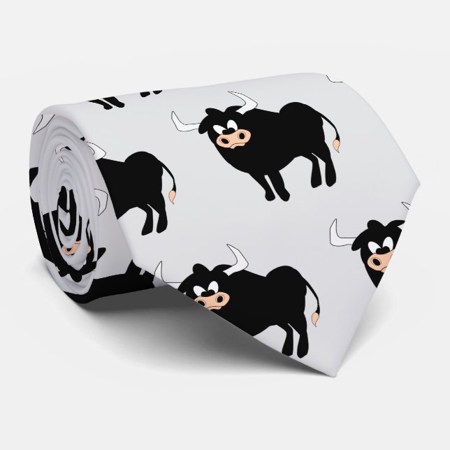 Bull Design Neck Tie (Rolled)