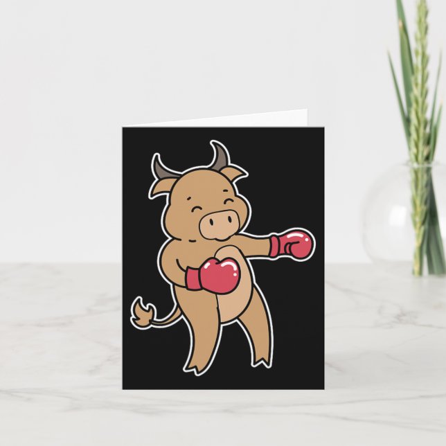 Bull Does Boxing  Card (Front)