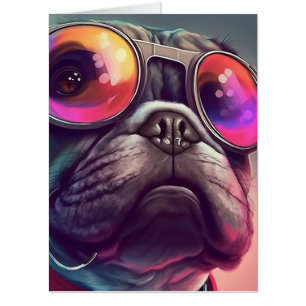 BULL DOG ART COOL BIRTHDAY GIGANTIC Card