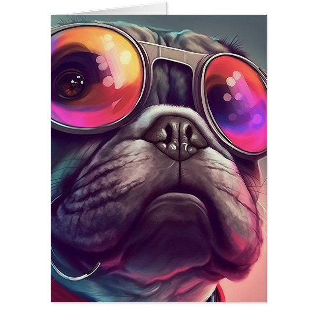 BULL DOG ART COOL BIRTHDAY GIGANTIC Card (Front)