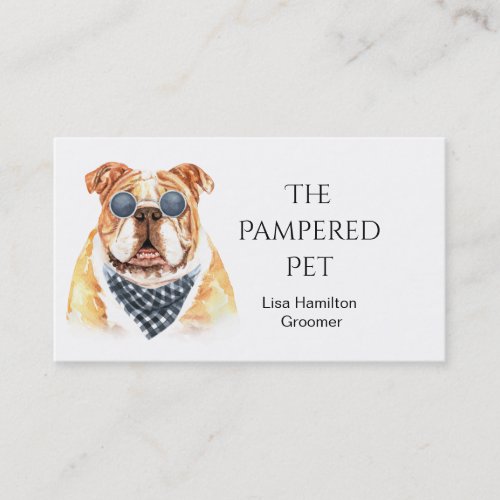 Bull Dog Pet GroomerVetSitters Business Card