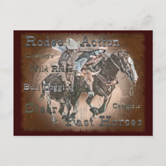 Bull Dogging III Postcard
