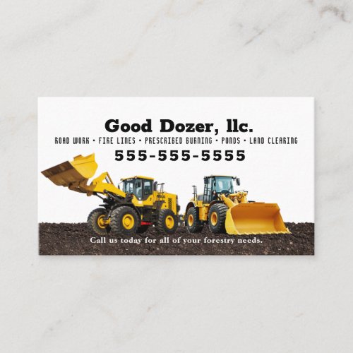 Bull Dozer Business Card 