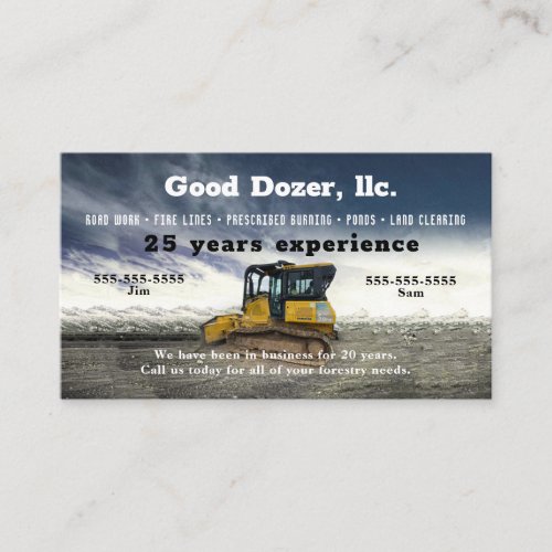 Bull Dozer Business Card