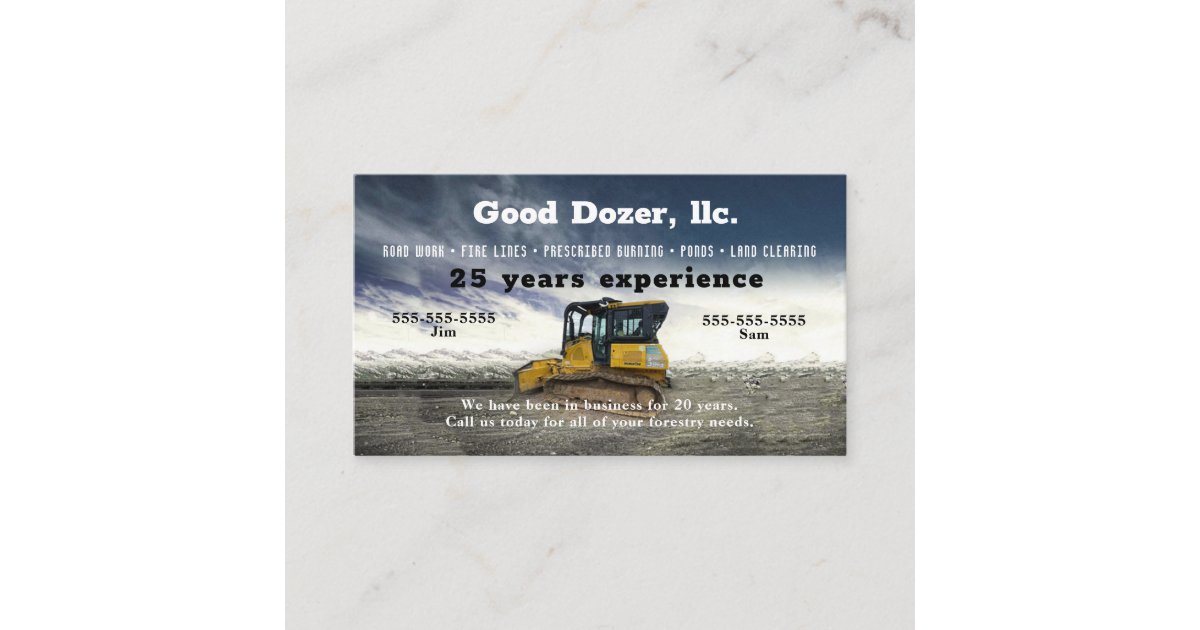 Bull Dozer Business Card | Zazzle