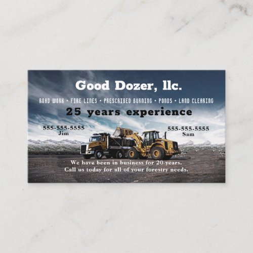 Bull Dozer Business Card