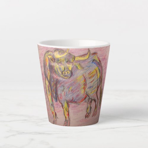 Bull Drawing Latte Mug