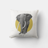 Bull elephant - Drawing in pencil on gold