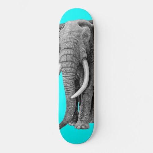 Bull elephant _ Drawing in pencil Skateboard