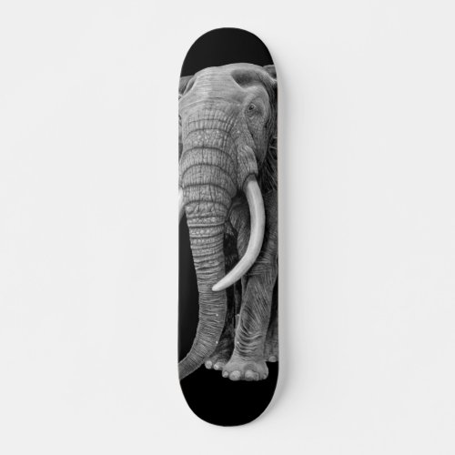 Bull elephant _ Drawing in pencil Skateboard