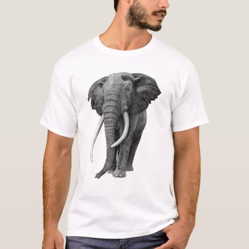 Bull elephant _ Drawing in pencil T_Shirt