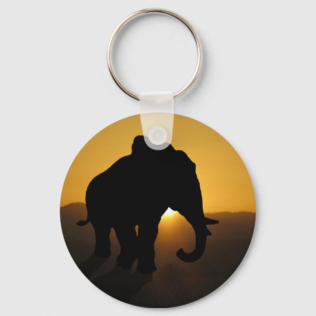 Bull elephant keychain (Front)