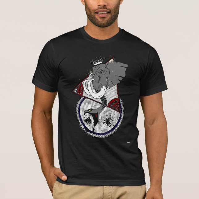 Bull Elephant With Snake Trunk T-Shirt (Front)