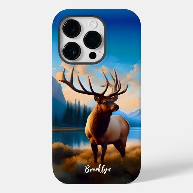 Bull Elk and Mountain Lake Case-Mate iPhone Case (Back)