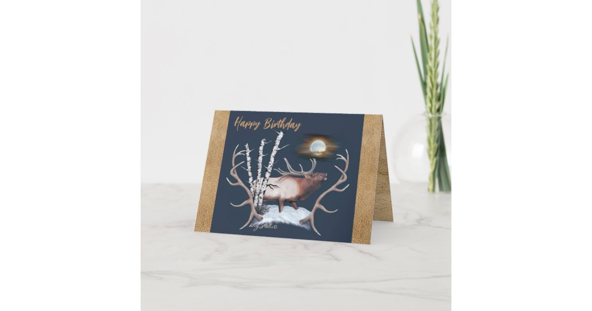 Bull Elk Birthday Card Zazzle 8795