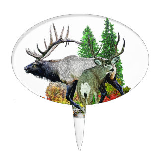 Bull elk  buck deer cake topper