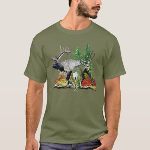 Bull elk  buck deer T_Shirt