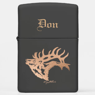 Bull Elk Copper Silhouette Zippo Lighter