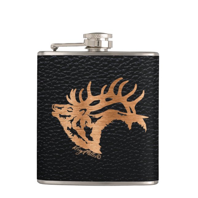 Bull Elk Flask (Front)