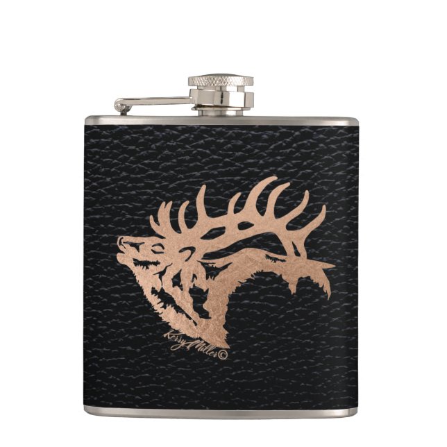 Bull Elk Flask (Front)