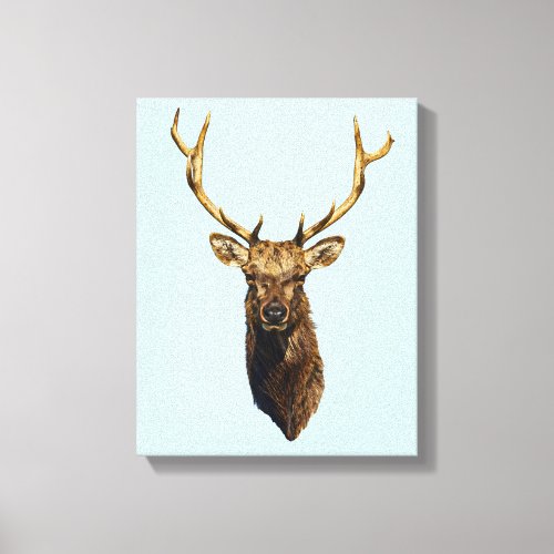 Bull Elk Head animal nature wildlife art    Canvas Print