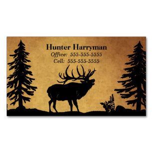 Bull Elk Hunter Outfitters Professional Business Card Magnet