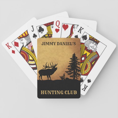 Bull Elk Hunting Club Lodge Poker Cards