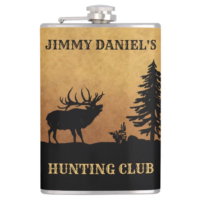 Bull Elk Hunting Flask (Front)