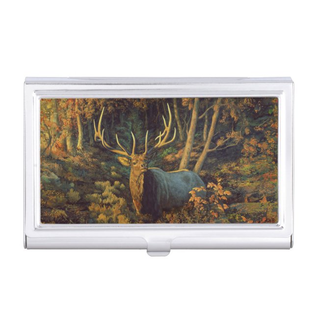 Bull Elk in Autumn Business Card Case (Front)