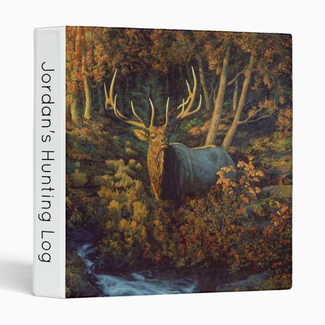 Bull Elk in Autumn Forest 3 Ring Binder (Front/Spine)