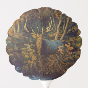Bull Elk in Autumn Forest Balloon