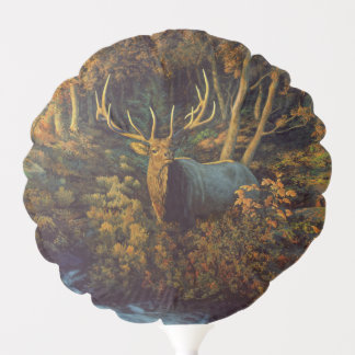 Bull Elk in Autumn Forest Balloon