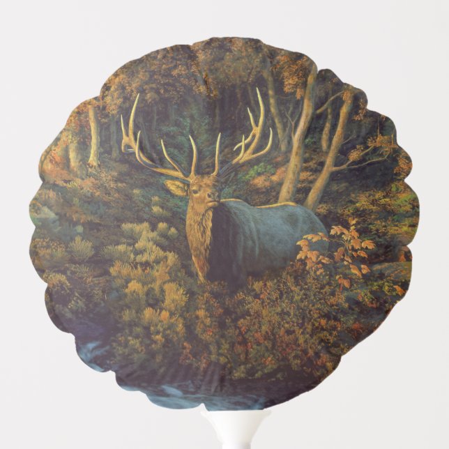 Bull Elk in Autumn Forest Balloon (Front)